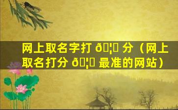 网上取名字打 🦁 分（网上取名打分 🦁 最准的网站）